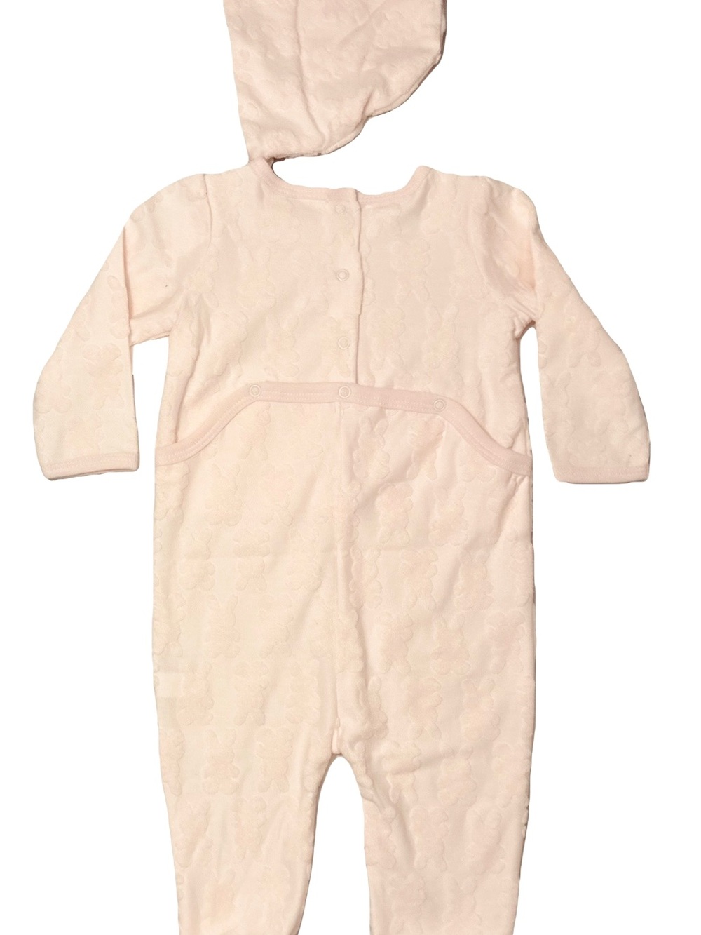 Koala Kids Light Pink Quilted Hooded Footed One-Piece
